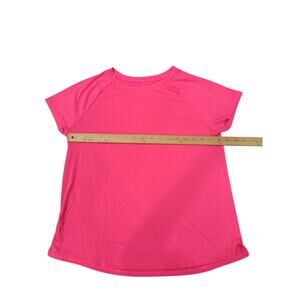 Athletic girls top hot pink short sleeve. Size XL plus, 14-16.